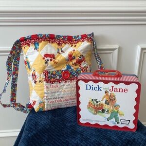Dick&Jane Bookbag that is handmade sewn & quilted!! PRICE DROP 🎉